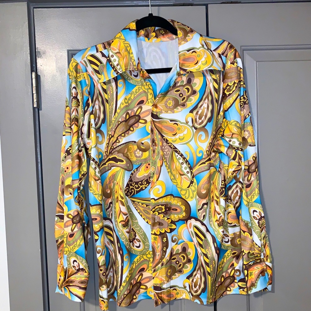 Vintage 70’s Men’s Polyester Shirt M